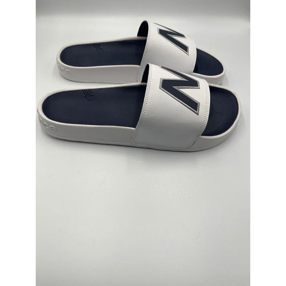 New Balance 200 Icons Slides Men's Size 15 White Blue Athletic Comfort